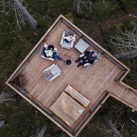 莱旺厄尔 Treetop Ekne - Hytte I Skogen Med Hengebru酒店 外观 照片