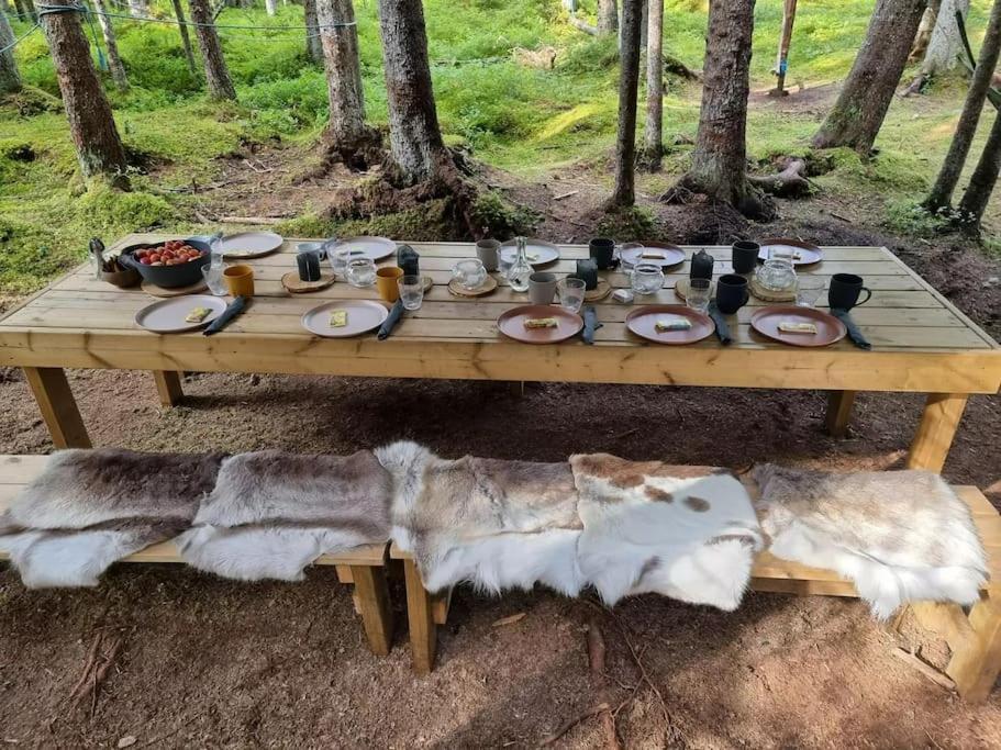 莱旺厄尔 Treetop Ekne - Hytte I Skogen Med Hengebru酒店 外观 照片