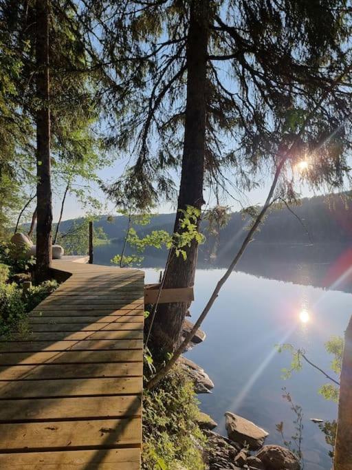 莱旺厄尔 Treetop Ekne - Hytte I Skogen Med Hengebru酒店 外观 照片