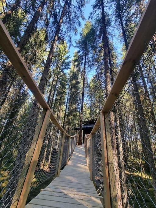 莱旺厄尔 Treetop Ekne - Hytte I Skogen Med Hengebru酒店 外观 照片